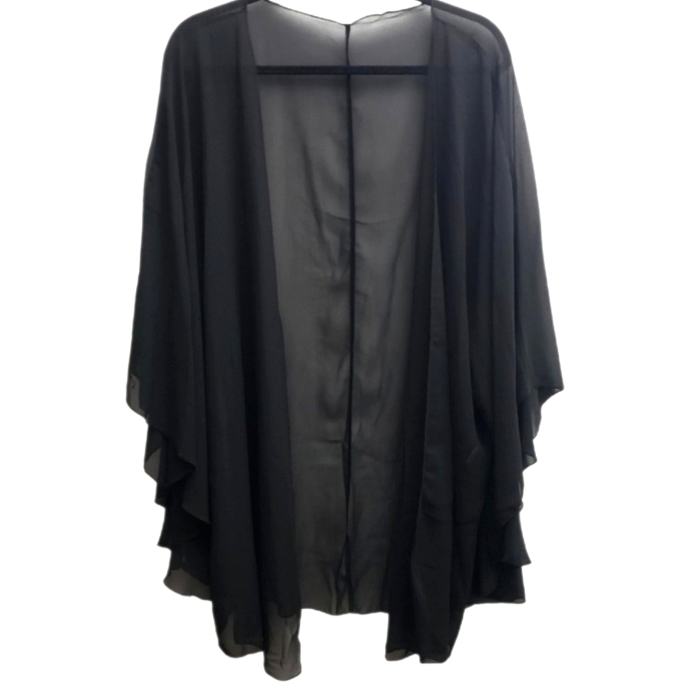 Chiffon Jacket Sheer Kimono Style Open Front Lightweight Topper Layer